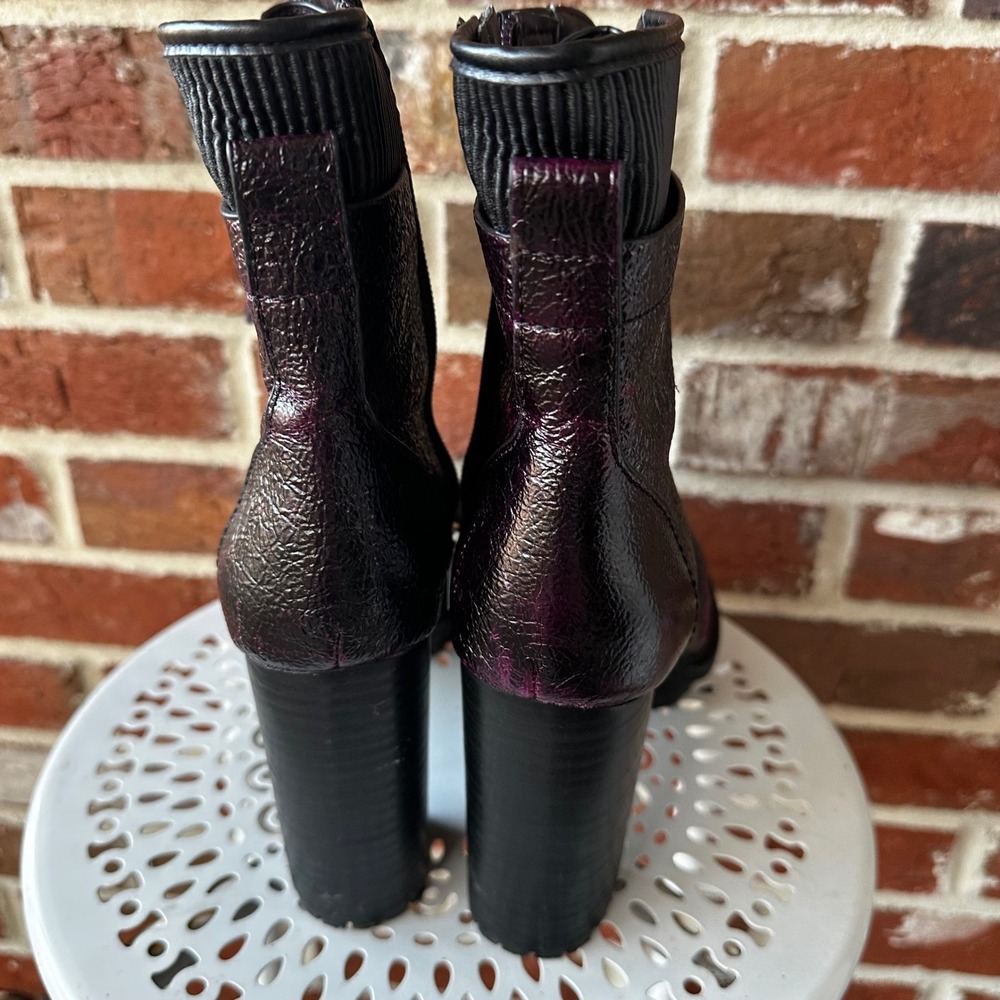 Vince Camuto Dark Plum Lace-Up Combat Boots - Picture 5 of 11